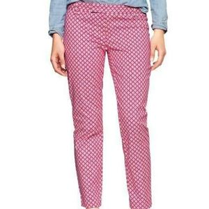 GAP Preppy Slim Cropped Ankle Cotton Lantern Print Pants